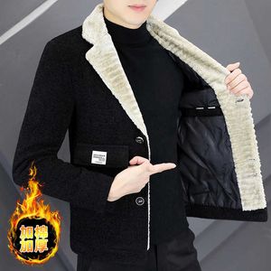 Męskie mieszanki wełny moda zimowe wełniane kurtki męskie gęstość gęstości ciepłej wełnianej mieszanki kurtki swobodny biznes krótki trencz płaszcz streetwear hkd230718