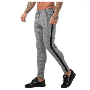 Casual Plaid Suit Pants Men Spring New Business Formal Wear Män Pant Dress Pants Slim Fit 2020 Kläderbyxor Male1253H