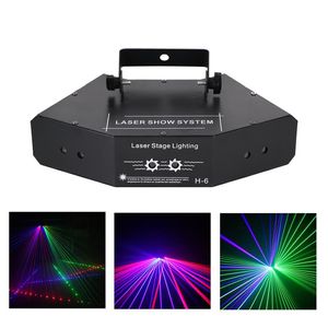AUCD DJ 6 Augen RGB Strahl Netzwerk Wunderbare DMX Laser Bühnenbeleuchtung Zuhause Hochzeit Urlaub Party Show Projektor Lichteffekt A-X6246x