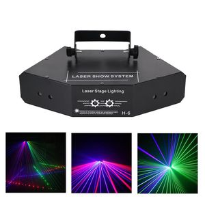 AUCD DJ 6 Eyes RGB Beam Network Wondeful DMX Laser Stage Lighting Home Wedding Holiday Party Show Projector Light Effect A-X6246x