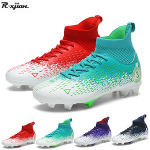 Fußballkleid 637 Männer Schuhe große Größe bis 49 Yard atmungsaktives Hoch-Knöchel-Outdoor-Stollen Fußballstiefel TF/FG Kids Train Sneakers31-49# 230717 Sneakers31-#