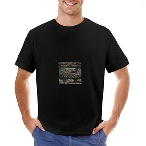 Polo da uomo Copia di t-shirt serpente piumato T-shirt nera T-shirt a maniche corte da uomo con stampa animalier