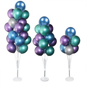 Party Decoration 1Set 7 13 19 Tube Balloons Stand Balloon Holder Column Confetti Kids Birthday Baby Shower Wedding224n