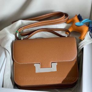 10A Handgjorda kvalitet Luxury Designer Bag Wax Line Epsom Leathers Women Lady Shoulder Vintage Box Handväskor Rems Crossbody Tote Purse äkta läderväska