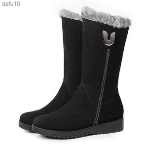 Winter Women's Snow Boots New Style Plus Velvet Thickening In Tube Women's Boots Non-slip Warm Side Zipper Large Size L230704