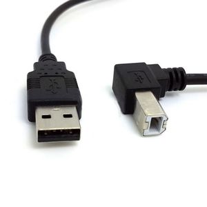 USB 2 0 Erkekten B Erkek Aşağı Down 90 Derece Açılı Yazıcı Tarayıcısı HDD Kablosu 1 5M 5ft3136