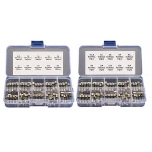 200pcs 5x20mm 6x30mm Quick Blow Glass Tube Fuses Assortment Kit 0 5A - 30A 250V247w