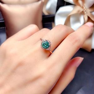 Cluster Rings Fashion Celebrity 1 Crystal Zircon Diamonds Gemstones Women's Rose Gold Color Jewelry Bijoux Bague Wedding Gifts