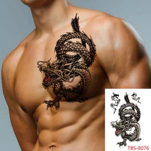 Dragon Wing Snake tillfällig tatuering klistermärke vattentät svart kroppskonst tatuering falsk vattenöverföring dekal flasharm för män kvinnor