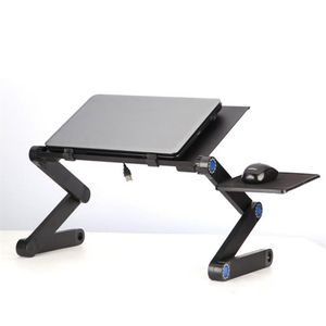 Lega di alluminio Scrivania per laptop Pieghevole Tavolo portatile Supporto per notebook Letto Divano Vassoio Porta libri Tablet PC Stand222F