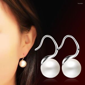 Studörhängen silverfärg Garland Pearl for Women Casual Style Girl Earings Personlighet smycken