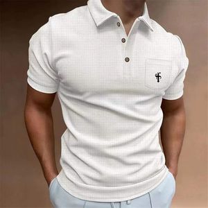 2023 new Men Sport Tee Polos T-Shirt Top Fitness Short Sleeve Blouse Casual Slim Fit Summer Breathable Gym Bodybuilding