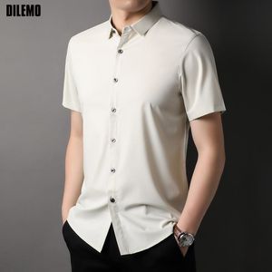 Männer Trainingsanzüge Erstklassige Sommer Marke Designer Slim Fit Hemd Weiche Trend Kurzarm Klassische Einfarbig Casual Mode Männer Kleidung 230718