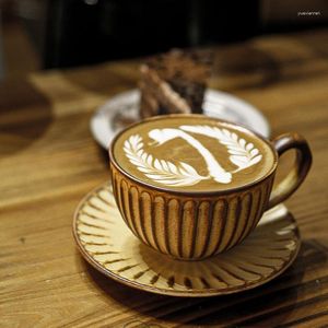Koppar tefat espresso kaffe original frukost vintage cup services engelska te set taza ceramica och fat set