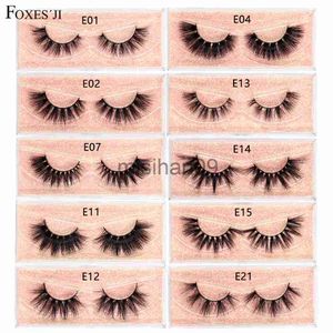 Falska ögonfransar Foxesji Lashes 3D Mink Eyelashes Populära naturliga långa fluffiga dramatiska ögonfransförlängning Makeup Eye Lashes Full False Eyelashes J230717