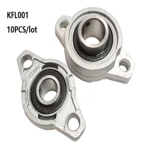 Lote de 10 peças KFL001 FL001 12mm unidades de rolamento de liga de zinco rolamentos de bloco de descanso rolamento de bloco de flange para peças de roteador CNC 2040