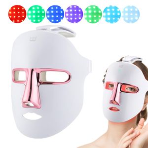 Устройства по уходу за лицом 7 цветов светодиодные терапия mask Mask Antiacne Maringle Удаление кожи омоложения против старения Удалить морщины красоты 230617