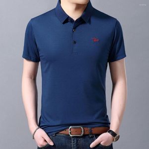 Herren Polos 2023 Männer Kleidung Sommer Klassische Mode Polo-Shirt Low Key Einfache Atmosphäre Halbarm Business Casual Top W5588