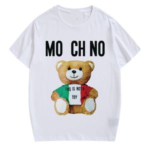 Designer Womens T-shirt Summer Italian luxury brands tees cartoon bear stamp loose Cotton round neck leisure Couple clothing mens womens