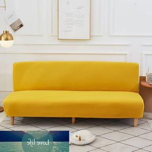 Elasticidade cor de cor sólida dobra o sofá sem braço capa de cama dobrável tampas de capa deslizante de banco de banco protetor elástico futon barato vjpwn