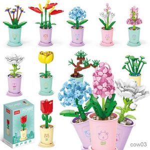 Blocos Buquês Montados Blocos de Construção Arranjo de Flores Brinquedos Pequenas Partículas Flor Imortal Grialfriend Presentes de Aniversário R230718