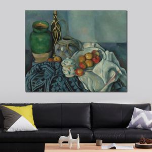 Współczesna sztuka abstrakcyjna na płótnie martwą życie z jabłkami Paul Cezanne teksturowany ręcznie robany