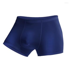Underpants Men's Underwear Seamless Boxers Shorts Homme Breathable Panties Man Slim Transparent Ice Silk Male Cueca Calzoncillo