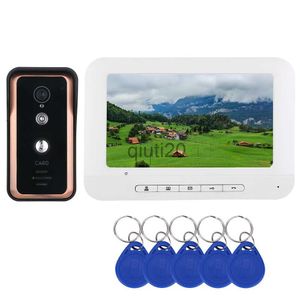 Other Intercoms Access Control 7 inch Color Video Intercom Door Phone System With RFID Card Reader HD Doorbell 1000TVL IR-CUT Camera x0718