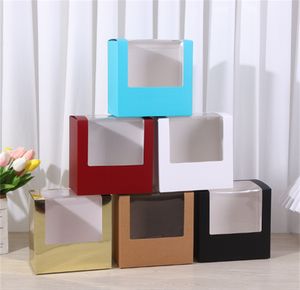 100pcs Paper Hat Box With PVC Window Baseball Cap Beret Party Hat Packing Boxes Gift Packaging Box JL1615