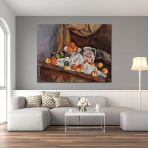リンゴのフルーツボウルポールセザンヌの絵画手でクラフトされたアートワークの家の装飾を備えたリンゴとのライフベッドルームの装飾