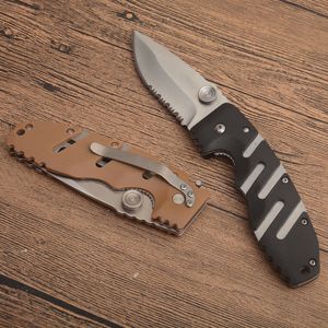 Special Offer C6813DN Survival Folding Knife 8Cr13Mov Satin Half Serration Blade G10/Steel Sheet Handle Outdoor EDC Pocket Knives with Retail Box
