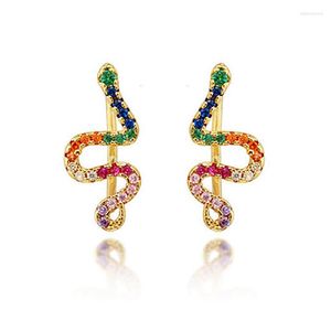 Stud Earrings Stylish Personality Exaggerated Colorful Crystal Alloy Snake Outlets Jewelry Animal Brinco