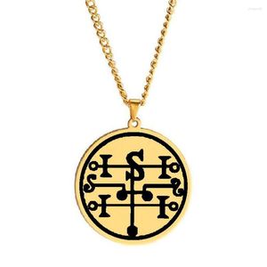 Pendant Necklaces Of Andromalius The 72nd Demon God Among Solomon's Seventy-two Pillars Talisman Laser Cut Stainless Steel Necklace