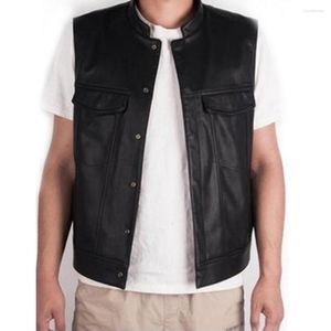 Gilet da uomo Giacca moda Gilet Autunno Inverno Motocicletta Vestibilità ampia Colletto alla coreana Gilet da uomo senza maniche