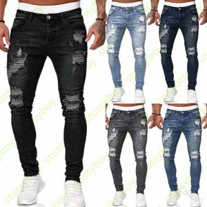 Mens 럭셔리 디자이너 청바지 Man Skinny Ripped Denim Jean Biker Slim Fit 세탁 오토바이 데님 바지 크기 S-3XL233C