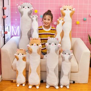 50cmかわいい柔らかい長い猫のぬいぐるみぬいぐるみおもちゃオフィス昼寝枕ホームコンフォートクッション装飾ギフト人形の子供