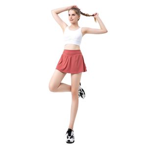 ヨガテニススカート女性スカートスカート女性デザイナージムダンスジョギングランニングフィットネスブロケード高弾性アクティビティソリッドカラーゴルフスカートウォーキングスカート