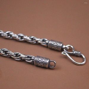 Łańcuchy Solidny 925 Srebrny naszyjnik 4,5 mm łańcuch linków linowych 23,6 cala dla mężczyzn Strong