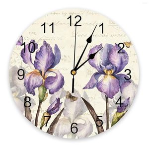 Wanduhren Vintage Iris Schmetterling Rustikale Uhr Große moderne Küche Esszimmer Rundes Schlafzimmer Stille Hängeuhr