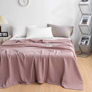 Filt sommar bomullssäng filt kasta tunn quilt stickad sängäcke hem hotell täcke gröna rosa kast filt r230617