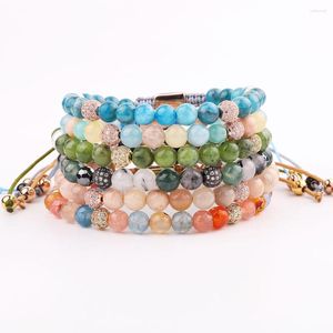 Strand JARAVVI High Quality Cute Design Mix Natural Stone Colorful Beads Macrame Bracelet Women Jewelry Gift