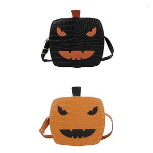 Shoulder Bags 2023 Novelty Pumpkin Crossbody Purses Trick Or Treat Bag For Women PU Leather Halloween Devil