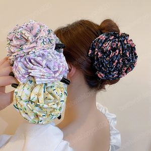 Artigli per capelli in fiore acrilico in tessuto per donna Accessori per capelli personalizzati con clip di moda di lusso francese all'ingrosso