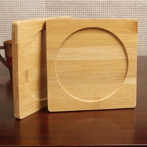 Maty stołowe 5PCS Wood Square Bamboo Cup Drink Wedding Decoration Home