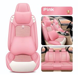 Car Interior Accessories Seat Covers For Most Sedan SUV Durable Leather Universal Five Seaters Full Set Mats front and Back Seats 2410