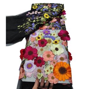 2023 African Women Starek strój Summer 3D Applique koronkowy tkanina 5 jardów Najwyższa jakość haft tiule Znakomita damska przyjęcie Nigerian YQ-3030