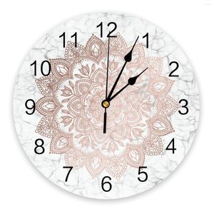 Horloges Murales Boho Mandala Horloge Grande Cuisine Moderne Salle À Manger Ronde Chambre Silencieuse Suspendue Montre