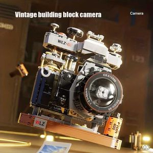 ブロックビルディングブロッククリエイティブシリーズシミュレーションレトロカメラマイクロパーティクルアセンブリモデル教育子供向けのおもちゃギフトオーマンR230718