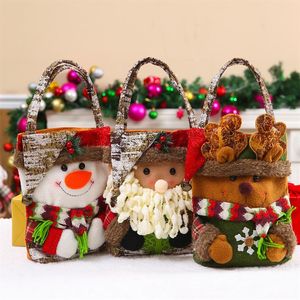 28 5 23cm Christmas Decorations Candy Bag Santa Claus Elk Doll Cloth Tote Bag Ornaments Decorations1831