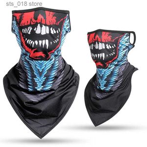 Cycling Caps Masks Sport Scarf Cycling Bandana Skull Print Hiking Hunting Camping Balaclava Neck Warmer Gaiter Face Cover Women Men Half Mask T230718